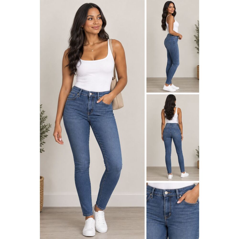 Miracle Faith Skinny Jeans Size 6 NWT Medium Wash Blue Denim